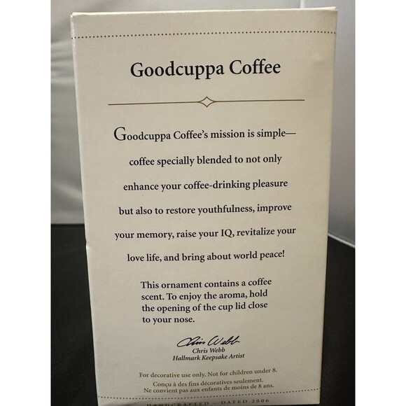Hallmark Keepsake Christmas Tree Ornament IN Box - "Goodcuppa Coffee" 2006 - Picture 2 of 2